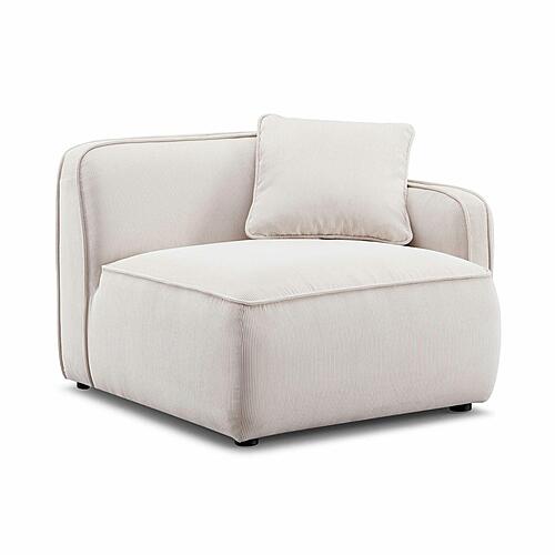 Travie White Sand Performance Corduroy Velvet RAF Corner Chair by TOV Furniture