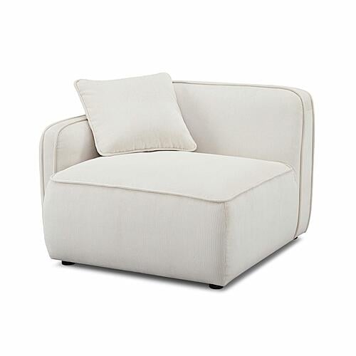Travie White Sand Performance Corduroy Velvet LAF Corner Chair by TOV Furniture
