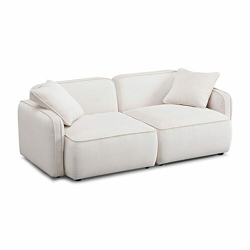 Travie White Sand Performance Corduroy Velvet Modular Loveseat by TOV Furniture