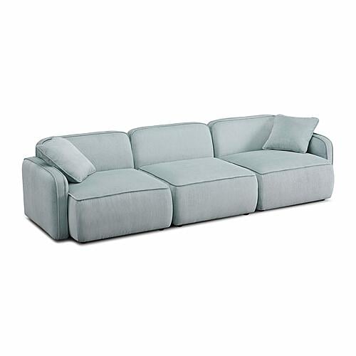 Travie Sea Blue Performance Corduroy Velvet Modular Sofa by TOV Furniture