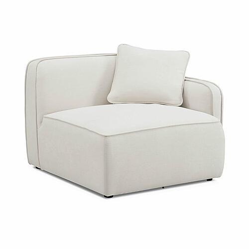 Travie Sand Upcycled Linen RAF Corner Chair by TOV Furniture