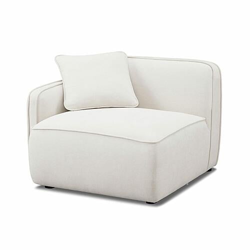 Travie Sand Upcycled Linen LAF Corner Chair by TOV Furniture