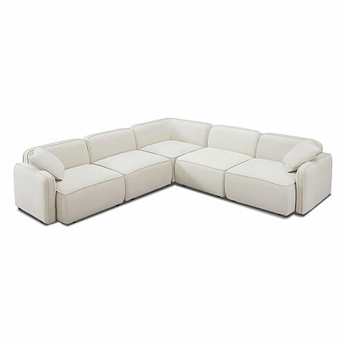 Travie Sand Upcycled Linen Modular L-Sectional by TOV Furniture