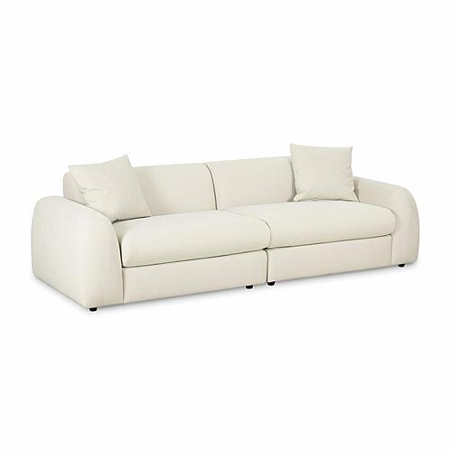 Kourtney Cream Faux Mohair 100 inch Sofa by TOV Furniture
