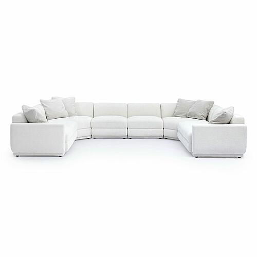 Perry Cream Chenille Modular Large U-Sectional by TOV Furniture