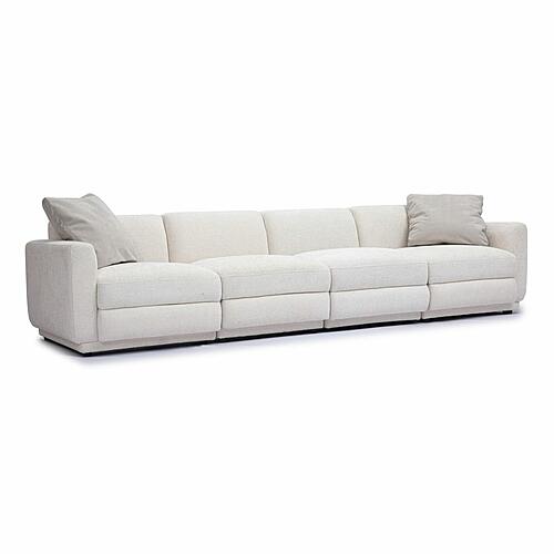 Perry Cream Chenille Modular Long Sofa by TOV Furniture