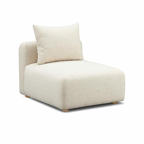 Hangover Cream Heavy Textured Fabric Modular Armless Chair by TOV Furniture