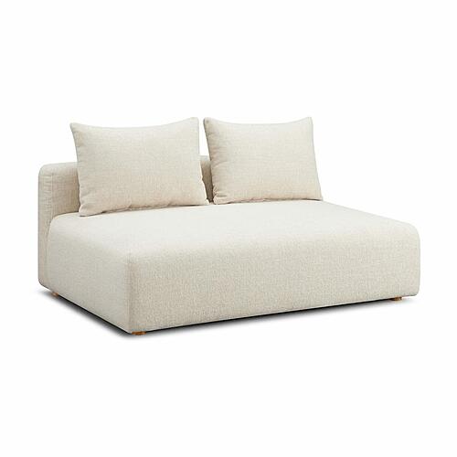 Hangover Cream Heavy Textured Fabric Modular Loveseat by TOV Furniture