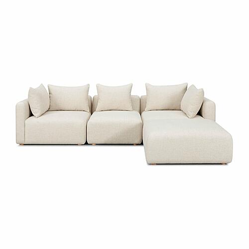 Hangover Cream Heavy Textured Fabric 4-Piece Modular Sectional by TOV Furniture