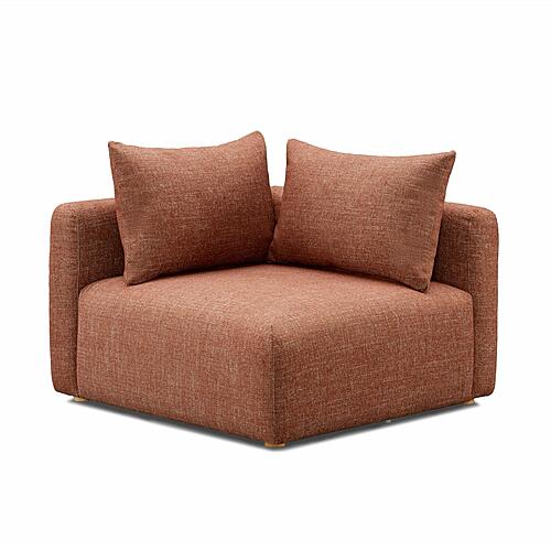 Hangover Sedona Red Textured Fabric Modular Corner Chair by TOV Furniture