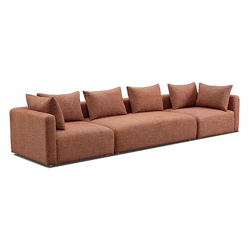 Hangover Sedona Red Textured Fabric 145 inch Long Sofa by TOV Furniture
