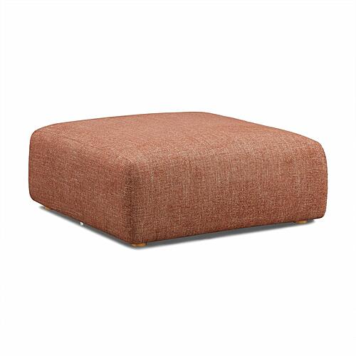 Hangover Sedona Red Textured Fabric Ottoman by TOV Furniture