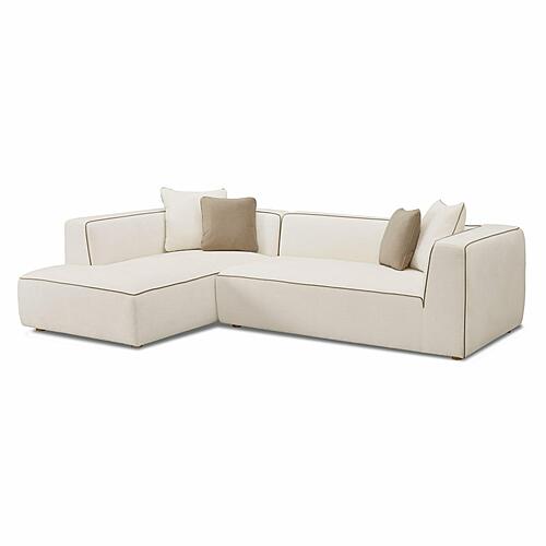Tristine Cream Linen LAF Sectional by TOV Furniture