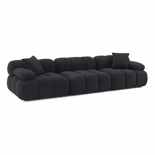 Calliope Black Vegan Shearling Modular Sofa by TOV Furniture