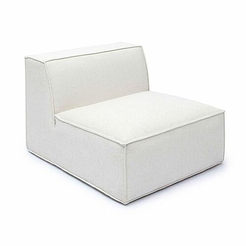 Mindy Cream Chenille Basketweave Armless Chair by TOV Furniture