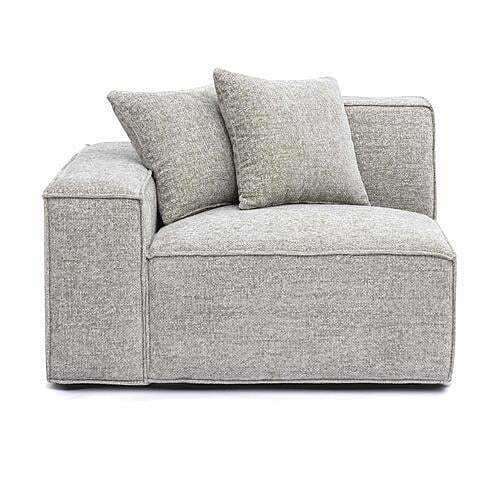 Mindy Taupe Chenille Basketweave LAF Corner Chair by TOV Furniture