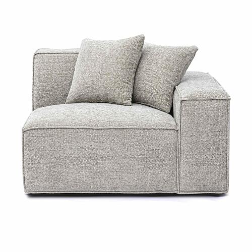 Mindy Taupe Chenille Basketweave RAF Corner Chair by TOV Furniture
