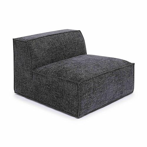 Mindy Charcoal Chenille Basketweave Armless Chair by TOV Furniture