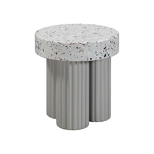 Clover Faux Terrazzo Indoor / Outdoor Round Side Table by TOV Furniture