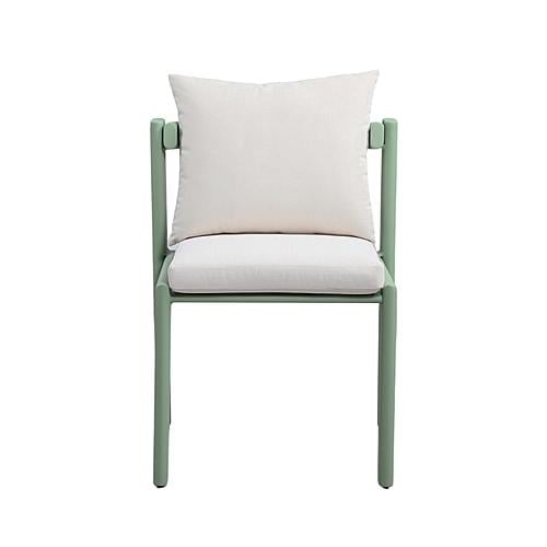 Nancy Mint Green & Cream Outdoor Dining Chair by TOV Furniture