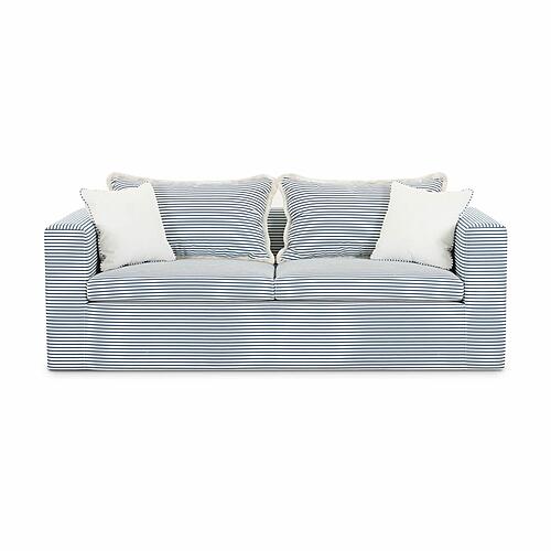 Salty Blue Striped Indoor/Outdoor Sofa by TOV Furniture