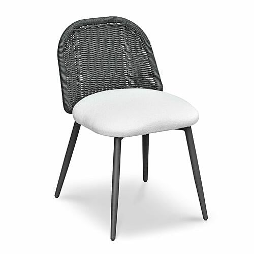 Alexa Black Rattan Performance Fabric Dining Chair by TOV Furniture