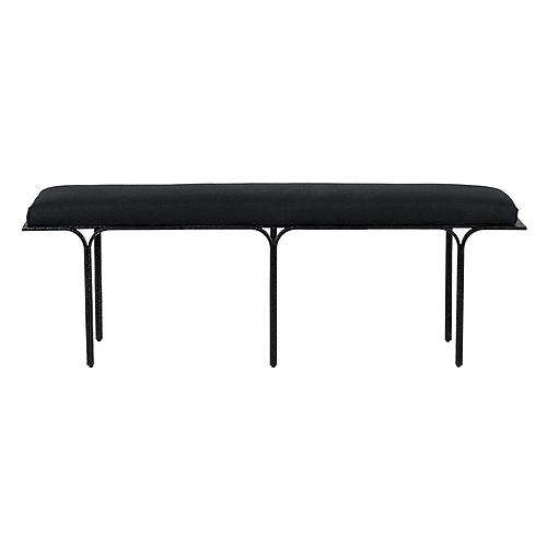 Bryn Black Linen Bench by TOV Furniture