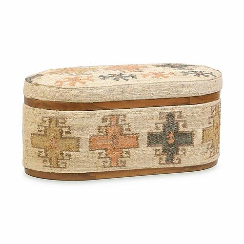 Olivier Cotton Oval Storage Ottoman by TOV Furniture