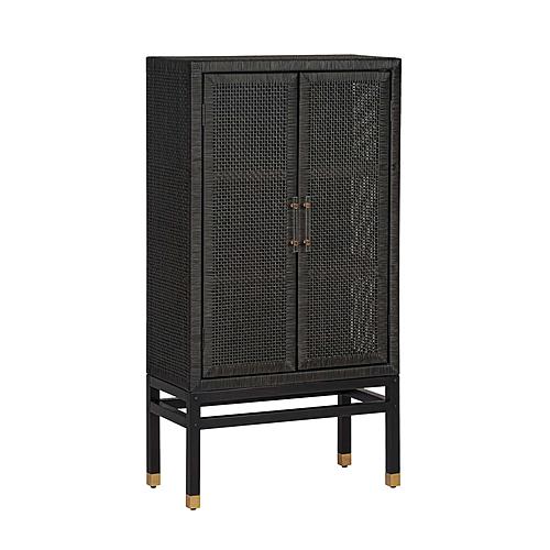 Amara Charcoal Woven Rattan Cabinet by TOV Furniture