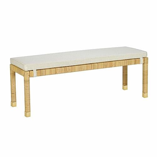 Amara Cream Linen Bench by TOV Furniture