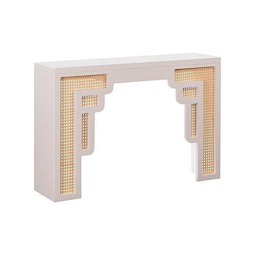 Suzie Cream & Rattan Console Table by TOV Furniture