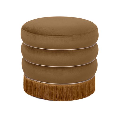 Lakka Chocolate Velvet Ottoman by TOV Furniture