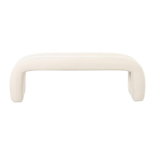 Leigh Cream Velvet Channeled Bench by TOV Furniture