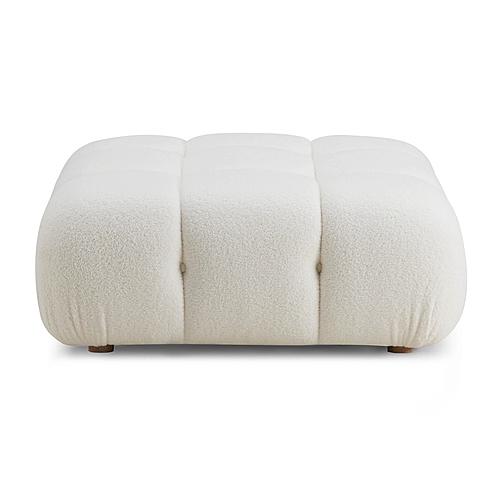 Calliope Cream Vegan Shearling Modular Ottoman by TOV Furniture