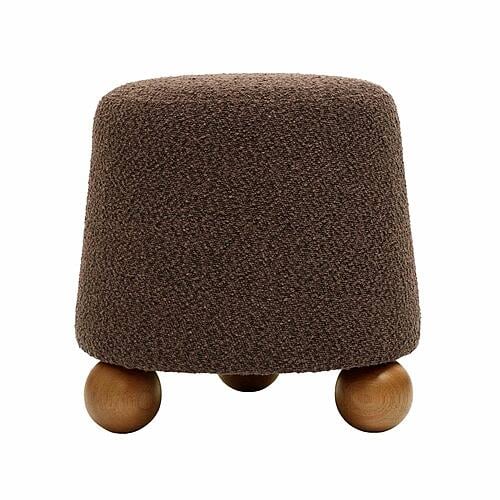 Jaine Chocolate Brown Boucle Stool by TOV Furniture