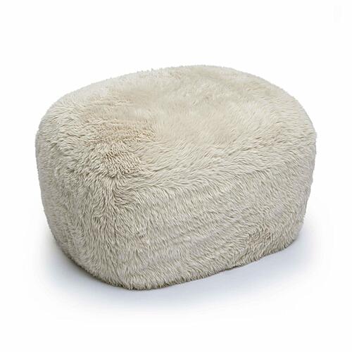 Britt Natural Vegan Shearling Ottoman by TOV Furniture