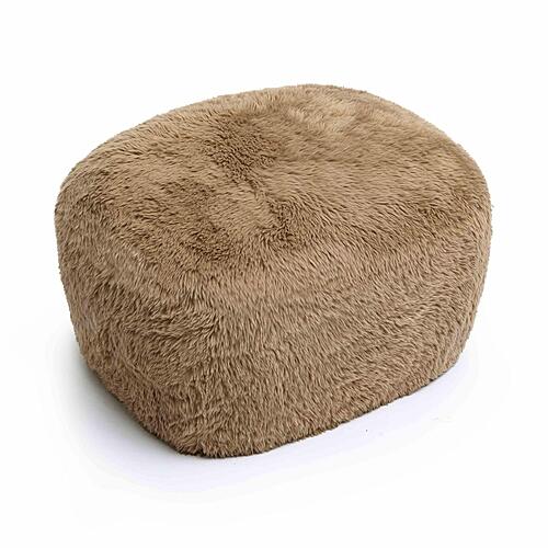 Britt Dark Taupe Vegan Shearling Ottoman by TOV Furniture