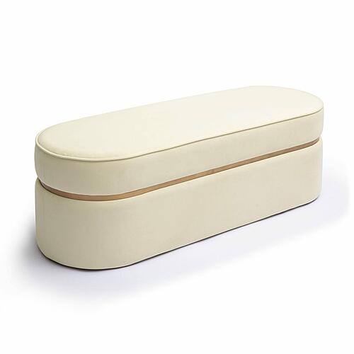Pomp Cream Velvet Bench by TOV Furniture