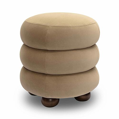 Stefanie Taupe Velvet Ottoman by TOV Furniture