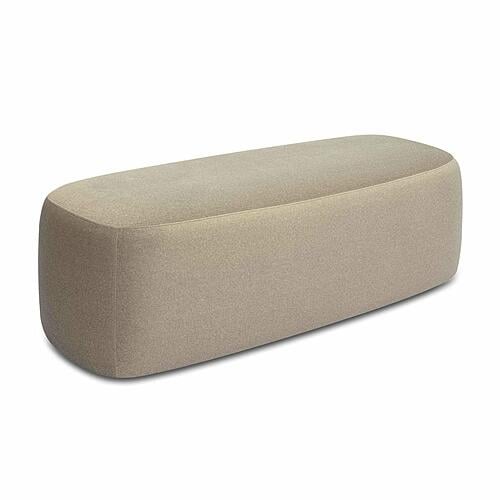 Graceland Taupe Faux Mohair Bench by TOV Furniture