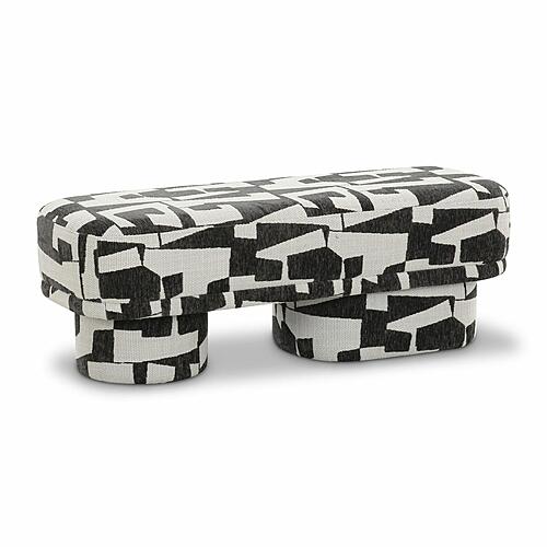 Lena Black and White Jacquard Bench by TOV Furniture