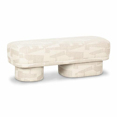 Lena Cream Jacquard Bench by TOV Furniture