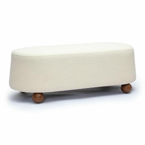 Jaine Cream Boucle Large Ottoman by TOV Furniture