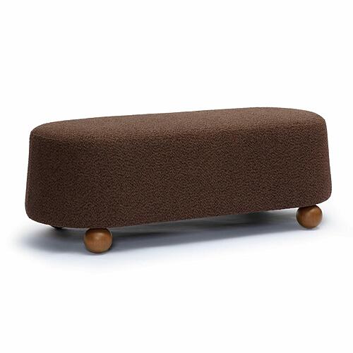 Jaine Brown Boucle Large Ottoman by TOV Furniture