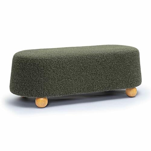 Jaine Forest Green Loose Mohair Large Ottoman by TOV Furniture