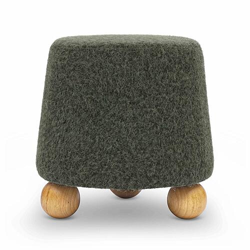 Jaine Forest Green Loose Mohair Ottoman by TOV Furniture