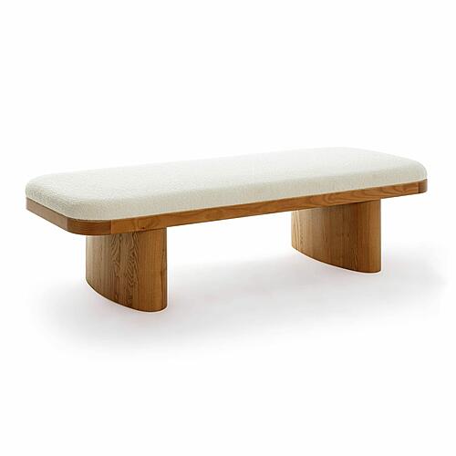 Ollie White Performance Boucle Large Bench by TOV Furniture