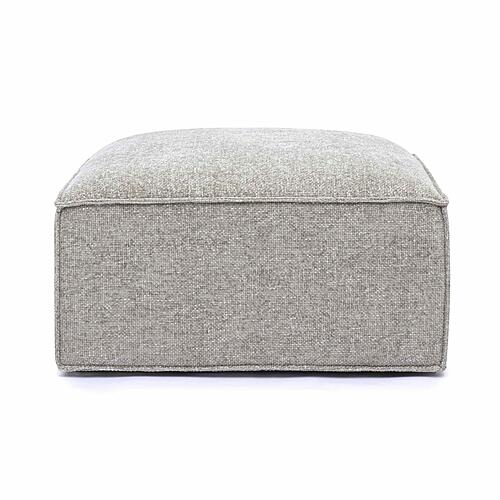 Mindy Taupe Chenille Basketweave Ottoman by TOV Furniture