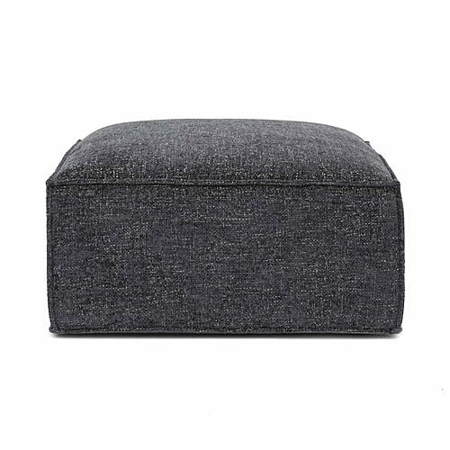 Mindy Charcoal Chenille Basketweave Ottoman by TOV Furniture