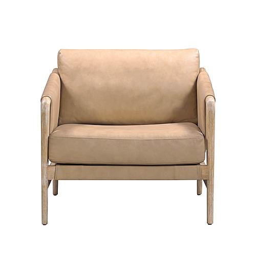 Chakka Tan Genuine Leather Accent Chair by TOV Furniture